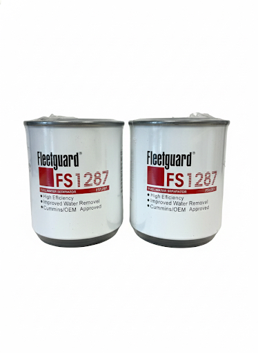 2 Pack Fleetguard® FS1287 fuel water separator spin-on