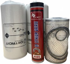 Detroit engine oil change filter kit, 2 Filter 23530573,1 Filter 23521528 + 1 GREASE RED