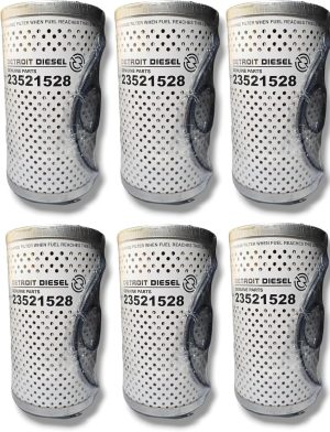 Paquete de 6 filtros de combustible 23521528 W/S para Detroit Diesel
