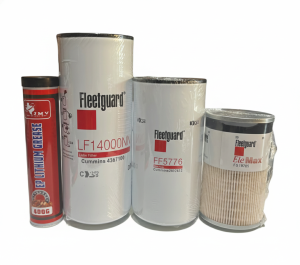 Kit filtro Fleetguard LF14000NN- FF5776 filtro de combustible FS19765 + Grasa Rojo JMV